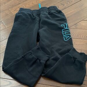 2/$25 - Fila Kids Black Joggers with Blue Logo